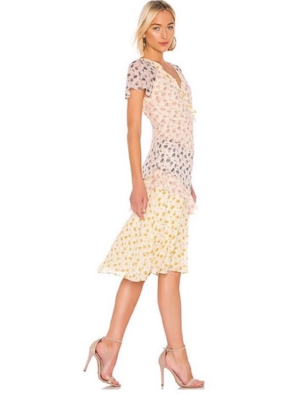 Joie Orita Silk Ruffled Floral Tiered Dress Women’s Sz 4